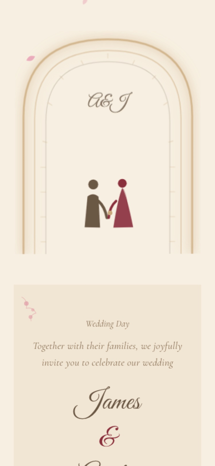 Ivory Arch invitation shown on a phone